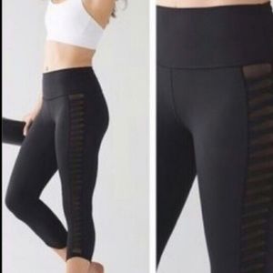 Black crop mesh inset